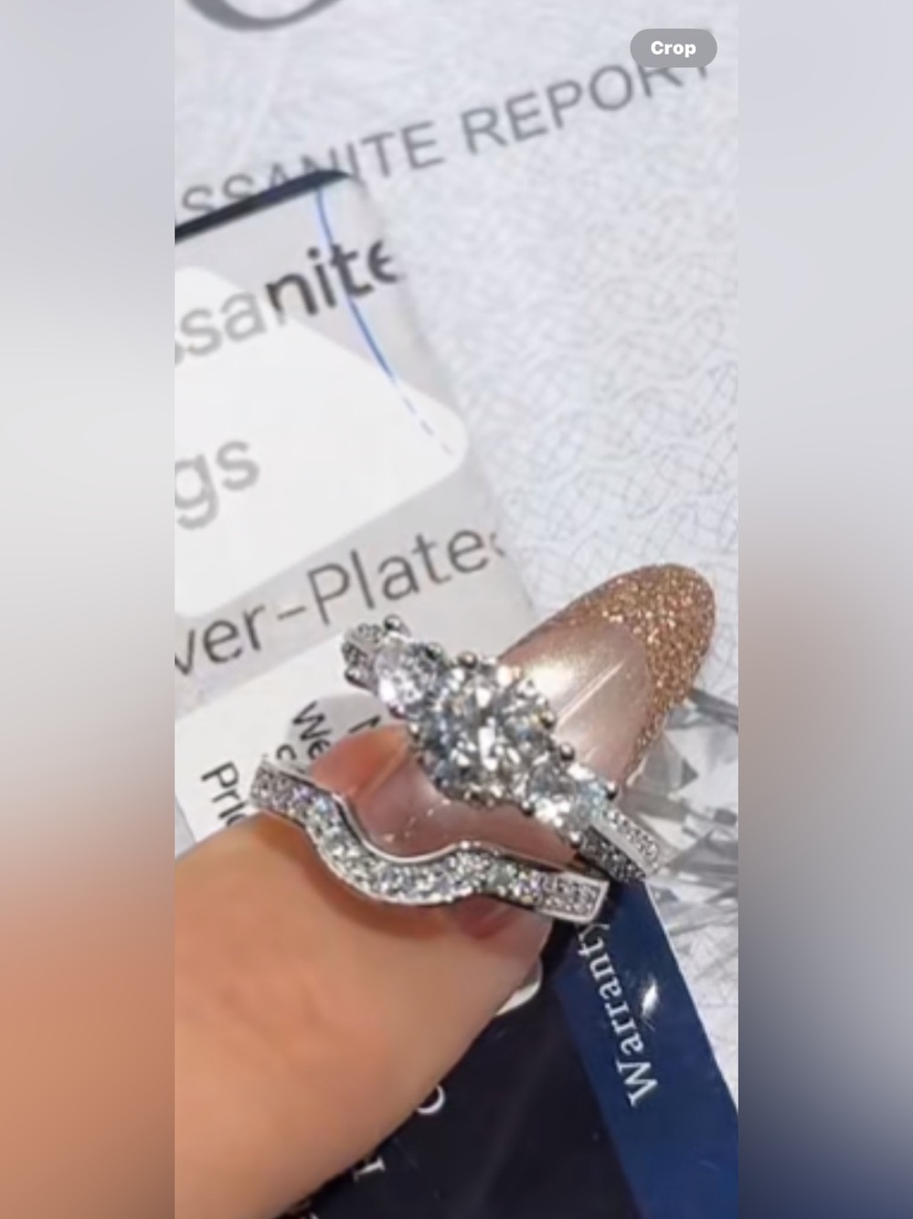 Beautiful two piece moissanite engagement wedding set. GRA certified.